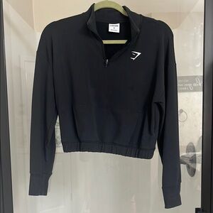 Gymshark Black Cropped Quarter-Zip